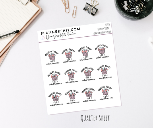 Quarter Sheet Planner Stickers - Laundry Today...