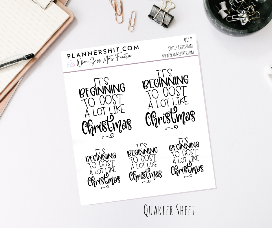 Quarter Sheet Planner Stickers - Costly Christmas