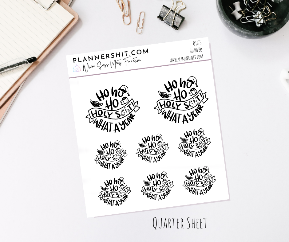 Quarter Sheet Planner Stickers - Ho Ho Ho