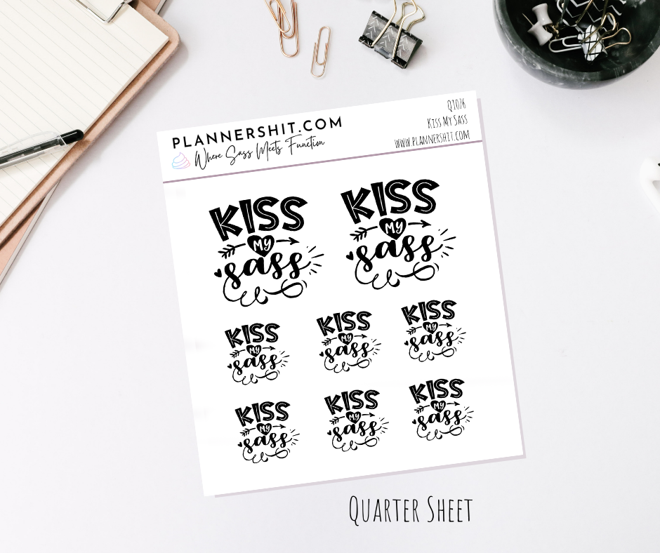 Quarter Sheet Planner Stickers - Kiss My Sass
