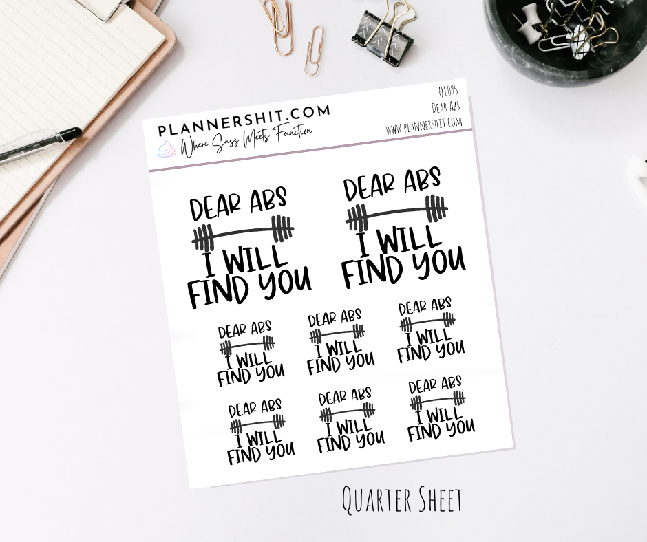 Quarter Sheet Planner Stickers - Dear Abs