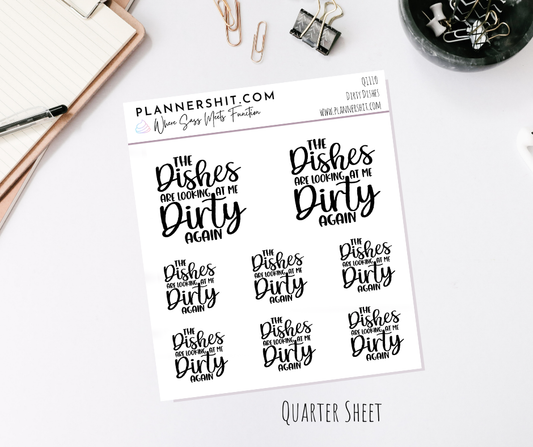 Quarter Sheet Planner Stickers - Dishes
