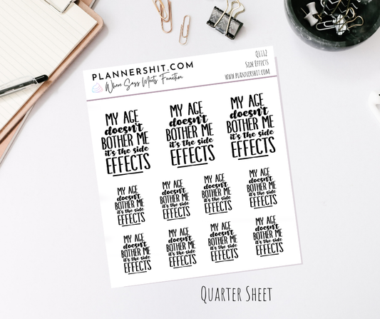 Quarter Sheet Planner Stickers - Side Effects