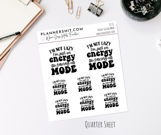 Quarter Sheet Planner Stickers - Energy Saving Mode