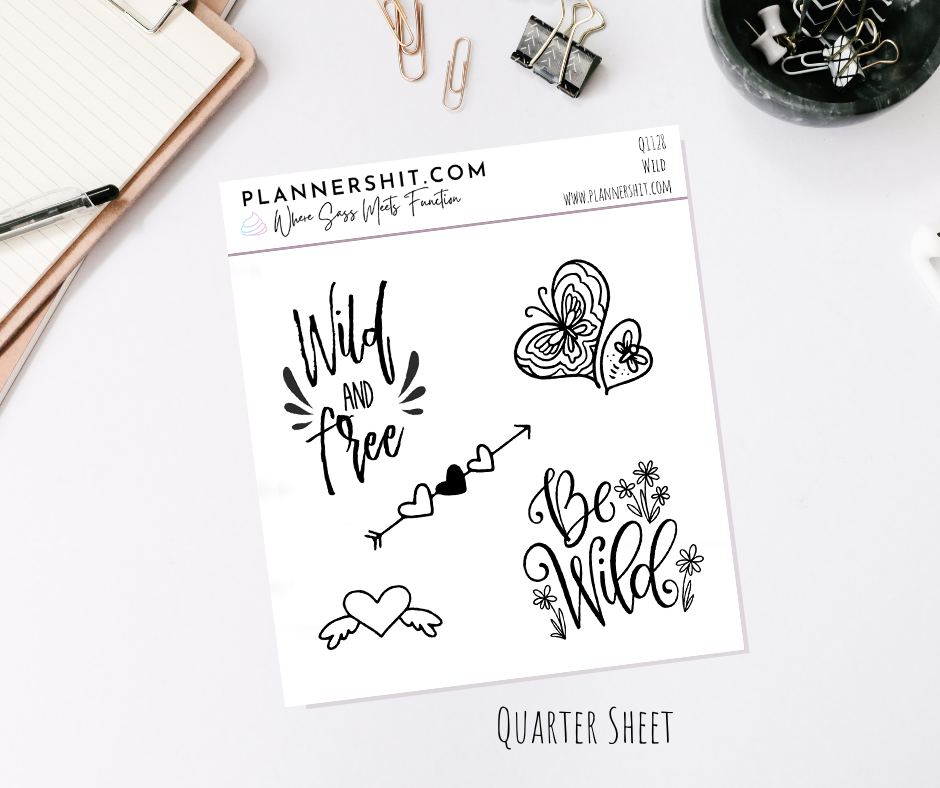 Quarter Sheet Planner Stickers - Wild