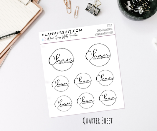 Quarter Sheet Planner Stickers - Chaos Coordinator