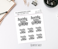 Quarter Sheet Planner Stickers - Anxiety is My Cardio