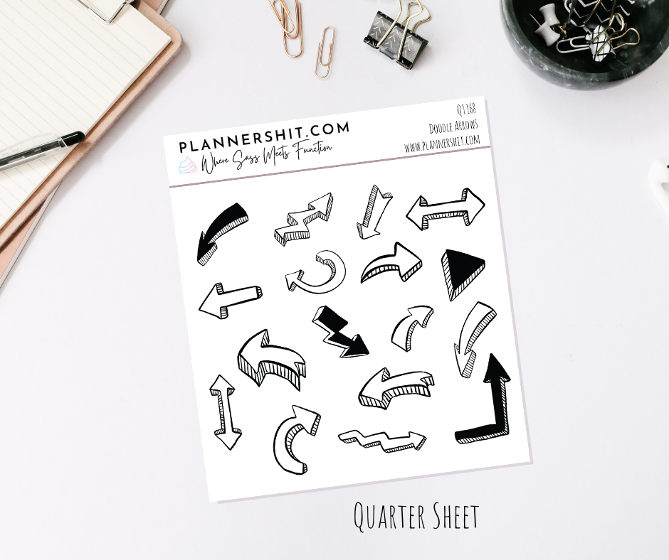 Functional Quarter Sheet - Doodles - Arrows