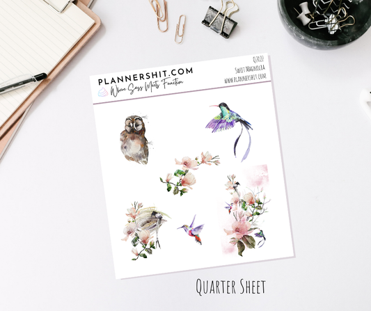 Quarter Sheet Planner Stickers - Sweet Magnolia