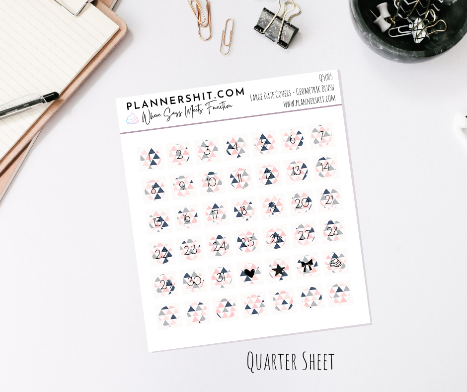 Functional Quarter Sheet - Large Date Covers - Geometric Blush