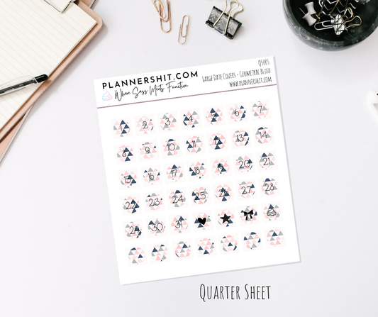 Functional Quarter Sheet - Large Date Covers - Geometric Blush