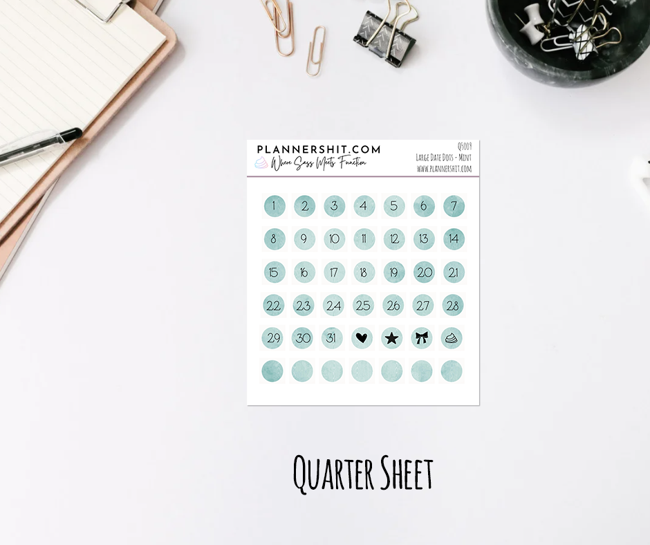 Functional Quarter Sheet - Large Date Covers - Mint