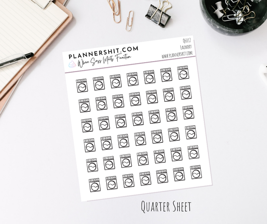 Functional Quarter Sheet - Icons - Laundry