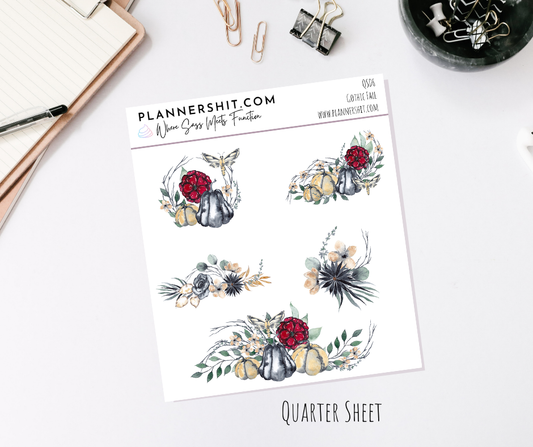 Quarter Sheet Planner Stickers - Gothic Fall